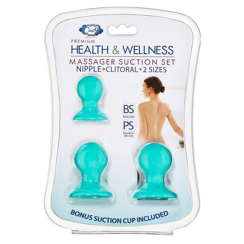Cloud 9 Health and Wellness Nipple and Clitoral Massager Suction Set - Teal - Image 3