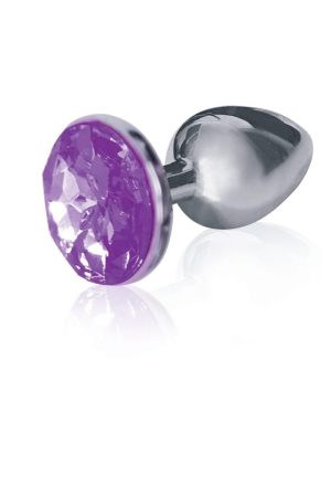The 9's the Silver Starter Bejeweled Stainless Steel Plug - Violet