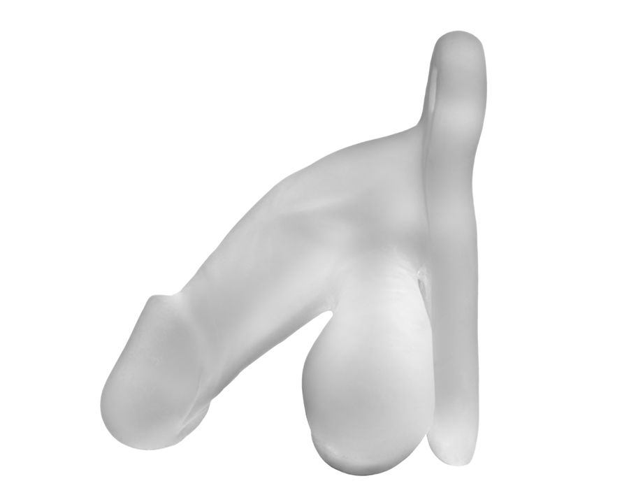 Fun Boy 4.5 Soft Hollow Strap-on - Packer - Extender - Clear - Image 2