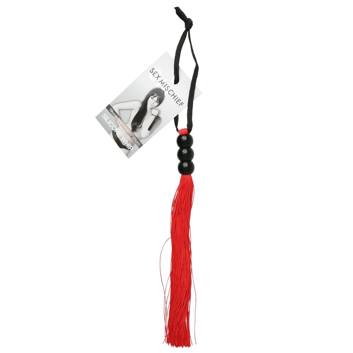 Sex and Mischief Rubber Whip Small 10 Inch - Red - Image 2