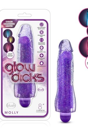 Glow Dicks - Molly Glitter Vibrator - Purple