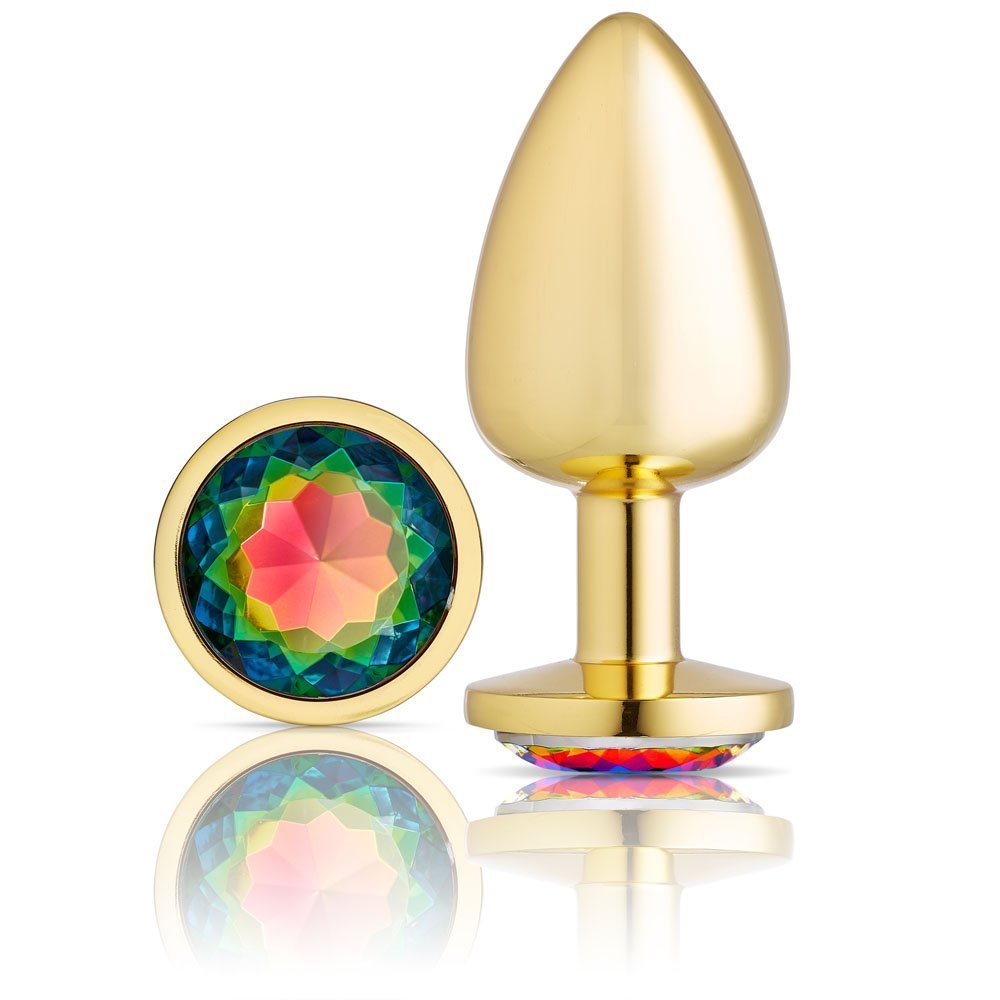 Cloud 9 Novelties Anal Gems Jeweled Gold Chromed - Large - Image 2