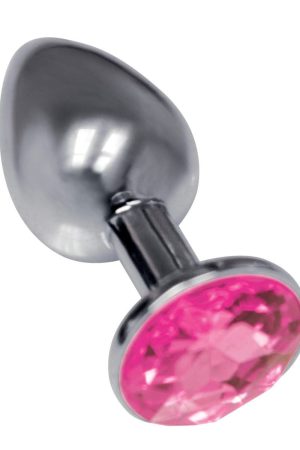The 9's the Silver Starter Bejeweled Stainless  Steel Plug - Pink
