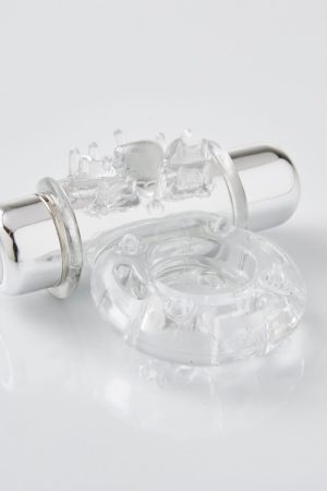 Sensuelle 7 Function Rechargeable Bullet Ring -  Clear