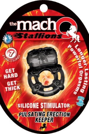 The Macho Stallions Pulsating Erection Keeper - Black