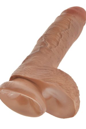 King Cock  8" Cock With Balls - Tan