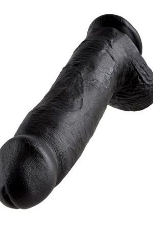 King Cock 12 Inch Cock With Balls - Black