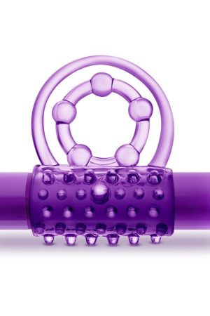 Play With Me - the Player - Vibrating Double Strap Ring - Purple