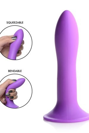Squeezable Slender Dildo - Purple