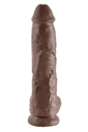 King Cock 10-Inch Cock With Balls - Brown