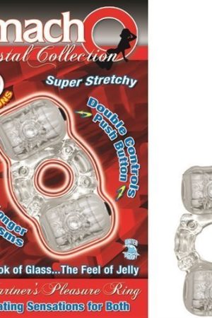 The Macho Crystal Collection Partners Pleasure Ring Clear