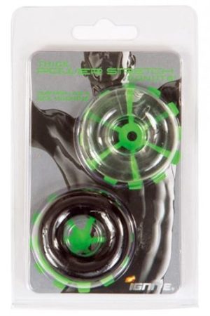 Thick Power Stretch Donuts - 2 Pack - Black and Clear