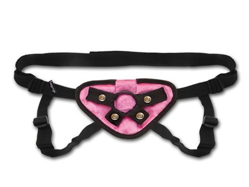 Pink Velvet Strap-on Harness - Image 2