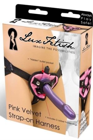 Pink Velvet Strap-on Harness