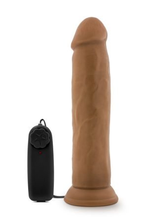 Dr. Skin - Dr. Throb - 9.5 Inch Vibrating  Realistic Cock With Suction Cup - Mocha