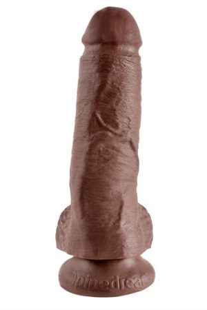 King Cock 8-Inch Cock With Balls - Brown