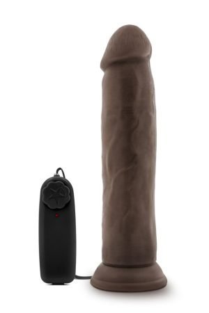 Dr. Skin - Dr. Throb - 9.5 Inch Vibrating  Realistic Cock With Suction Cup - Chocolate