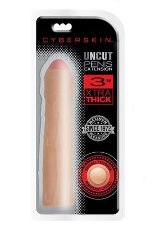 Cyberskin 3 In. Xtra Thick Uncut Transformer  Penis Extension - Light