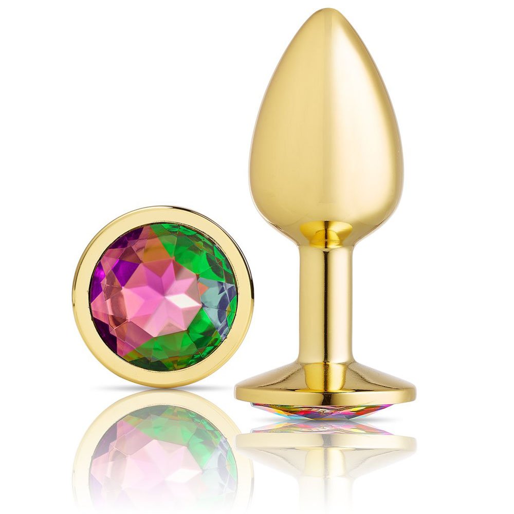 Cloud 9 Novelties Anal Gems Jeweled Gold Chromed Anal Plug - Small - Image 2