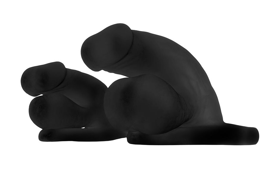 Fun Boy 4.5 Soft Hollow Strap-on - Packer - Extender - Black - Image 3