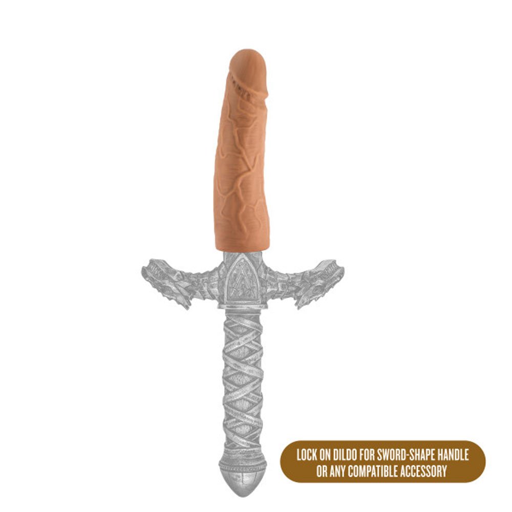 The Realm - Realistic 7 Inch Lock on Dildo - Mocha
