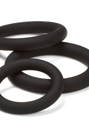Pro Sensual Silicone Cock Ring 3 Pack - Black