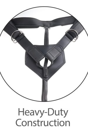 King Cock 7 Inch Uncut With Strap-on Harness - Flesh