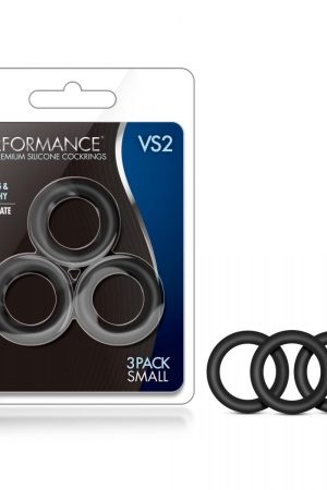 Performance - Vs2 Pure Premium Silicone Cockrings - Small - Black