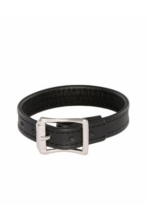 Leather Stretcher Plain Cock Ring With Buckle
