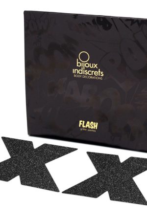 Bijoux Indiscrets Flash Pastie - Cross Black
