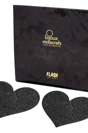 Bijoux Indiscrets Flash Pastie - Heart Black