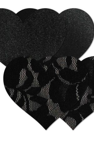 Nippies Basics Black Hearts - Size B