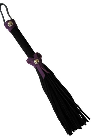 Love Knot Mini Flogger w/ Bow - Black w/Purple Bow