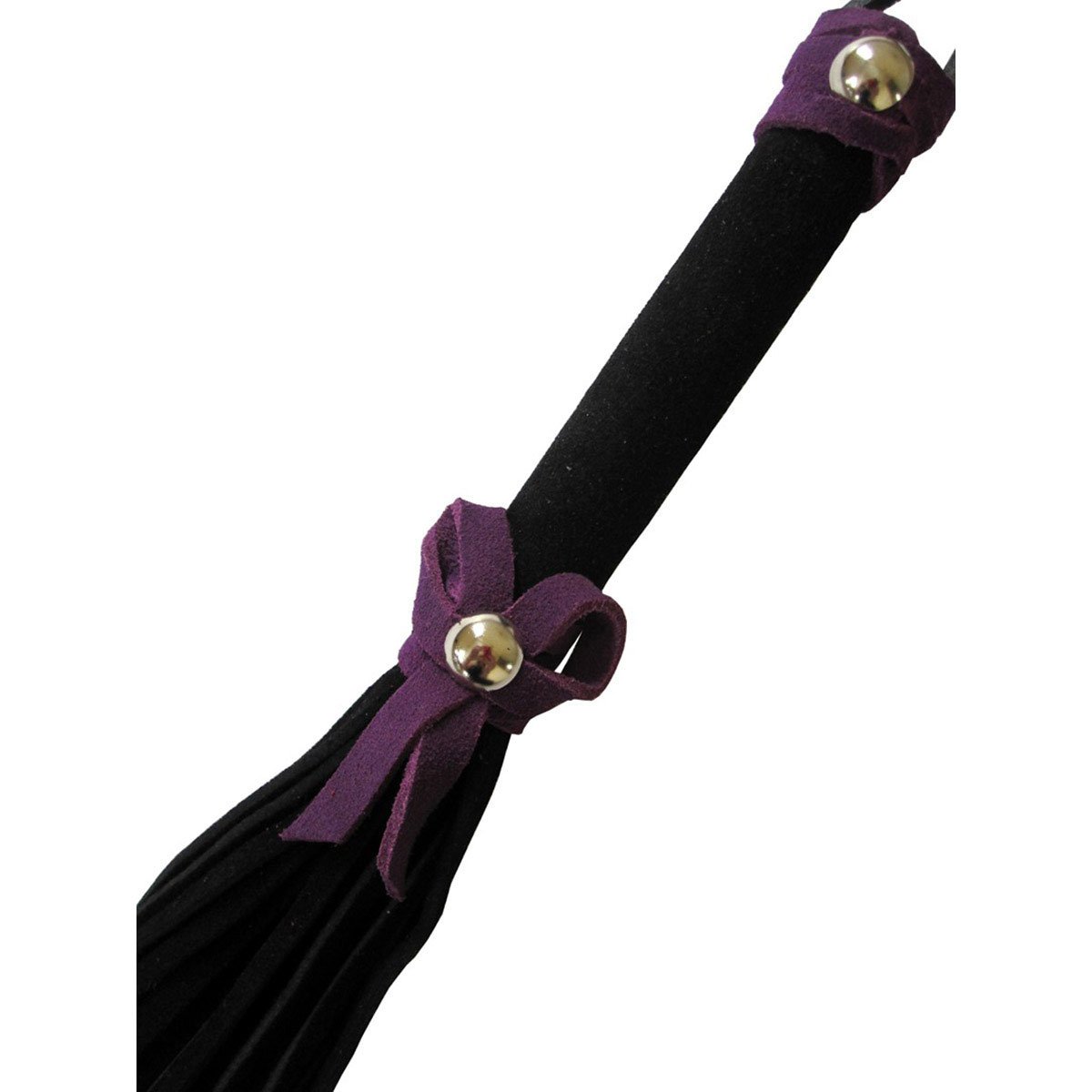 Love Knot Mini Flogger w/ Bow - Black w/Purple Bow - Image 3