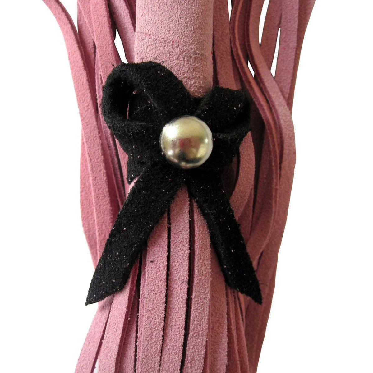 Love Knot Mini Flogger w/ Bow - Pink w/Black Bow - Image 2