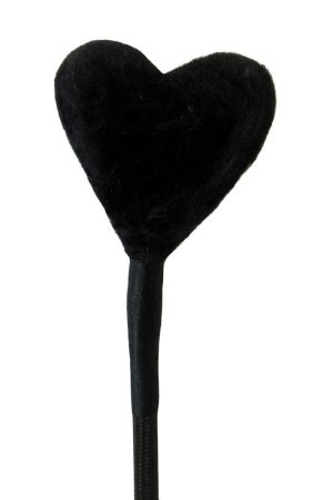 Heart Fluff Tip Crop - Black
