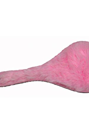 Spank-Her Heart Paddle Pink Plush & Black Leather