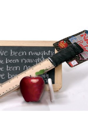 Naughty `Lil School Girl 12" Ruler w/ Woven Leather Handle
