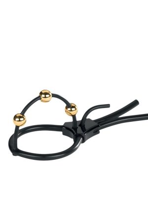 Mystim Pearly Pete - Corona Strap with Golden Balls
