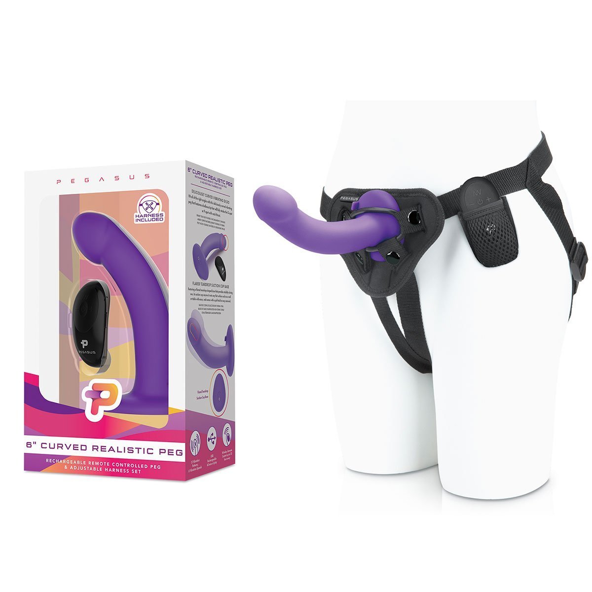 Pegasus 6" Curved Realistic Peg & Harness Set - Image 2