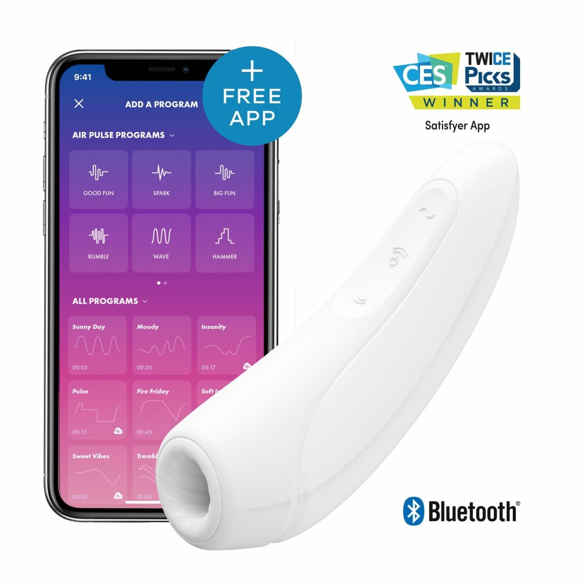 SATISFYER CURVY 1+ WHITE W/ APP (NET)
