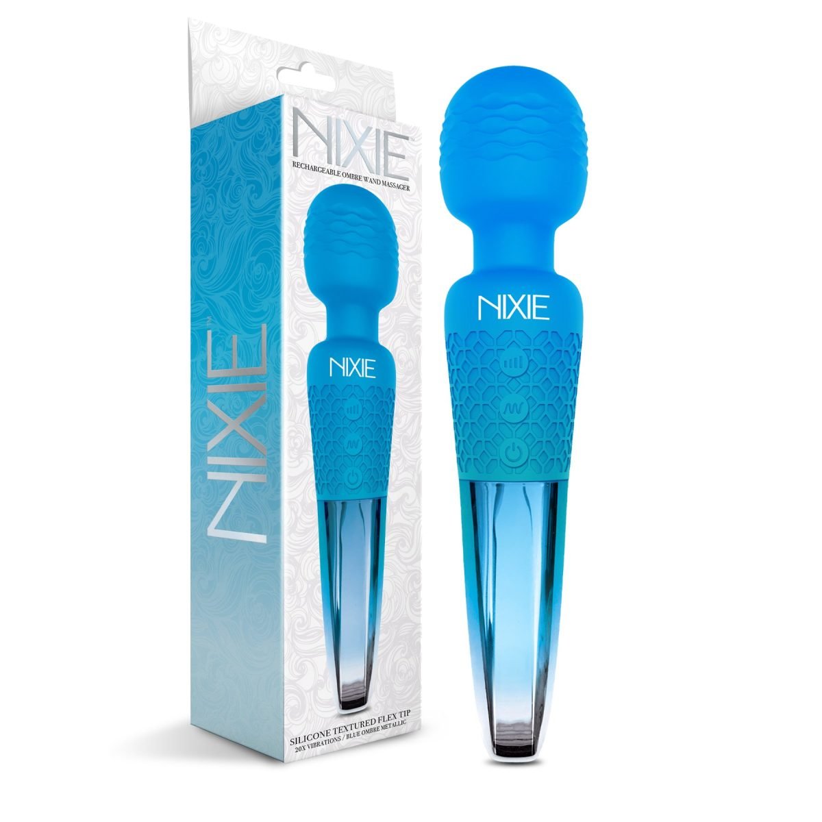 Nixie Wand Massager Blue Ombre Metallic - Image 2