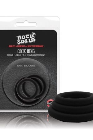 Rock Solid Tri-Pack Silicone Gasket Cock Rings Black