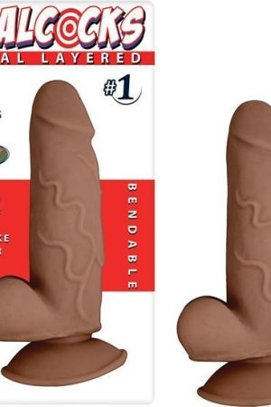Real Cocks Dual Layered #1 Brown 5 1/2 "