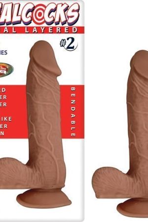 Real Cocks Dual Layered #2 Brown 7 "