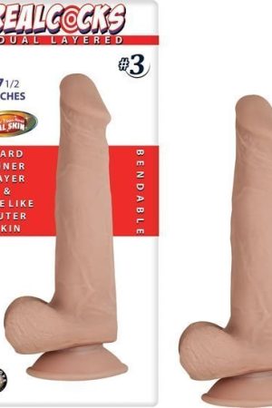 Real Cocks Dual Layered #3 Flesh 7 1/2 "