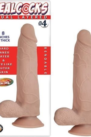 Real Cocks Dual Layered #4 Flesh 8 "