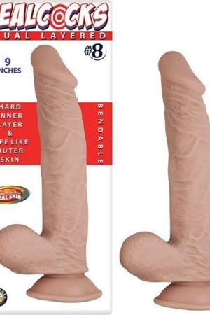 Real Cocks Dual Layered #8 Flesh 9 "