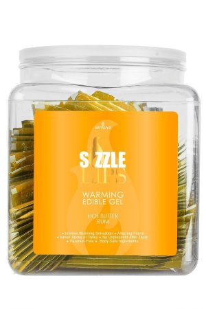 Sensuva Sizzle Lips Butter Rum 100pc Tub Warming Gel