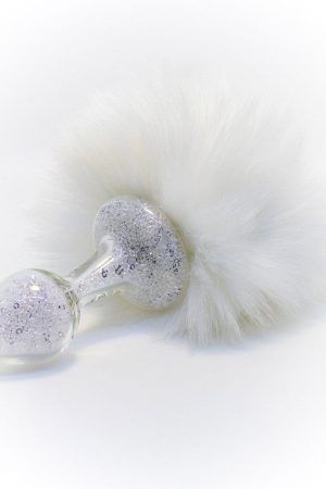 Crystal Delights Magnetic Sparkle Bunny Tail  - White